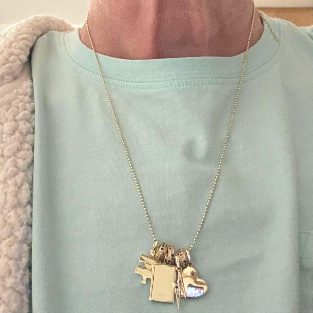 Melinda Maria Gold and Blue Charm Necklace - Picture 3 of 3